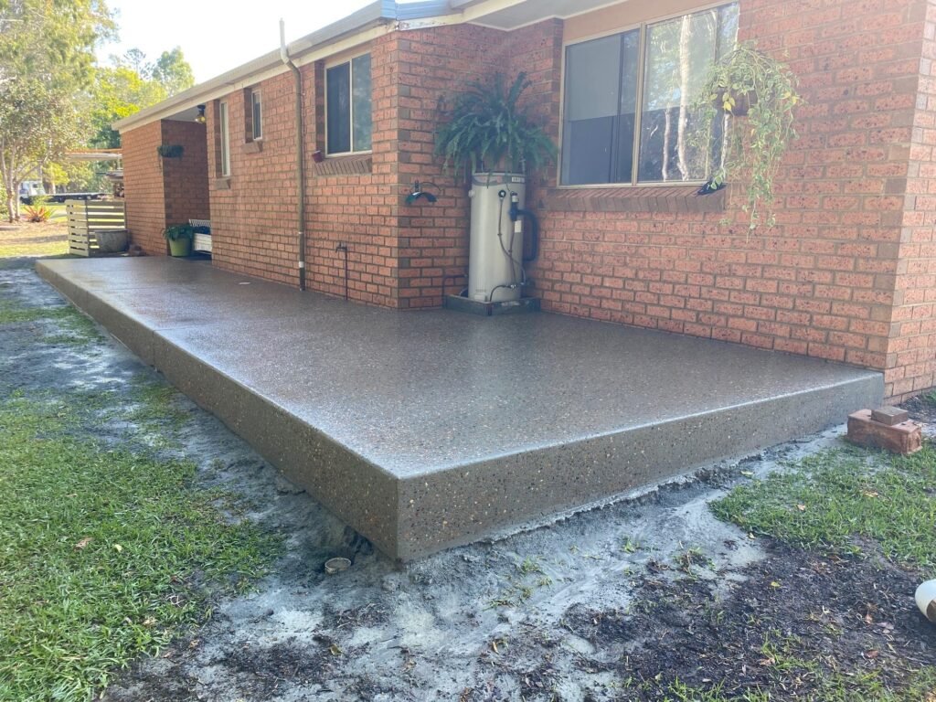 exposed aggregate outdoor area
